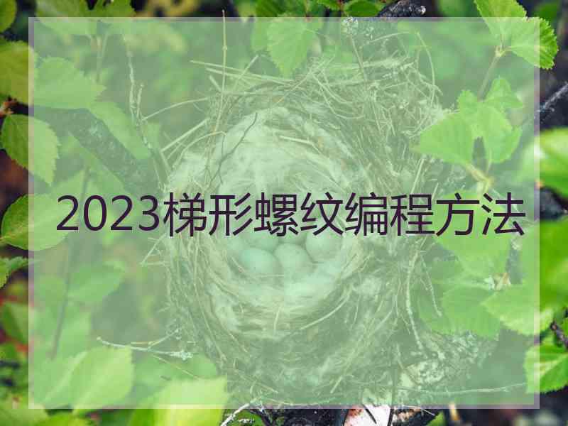 2023梯形螺纹编程方法