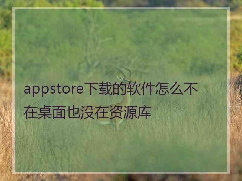 appstore下载的软件怎么不在桌面也没在资源库