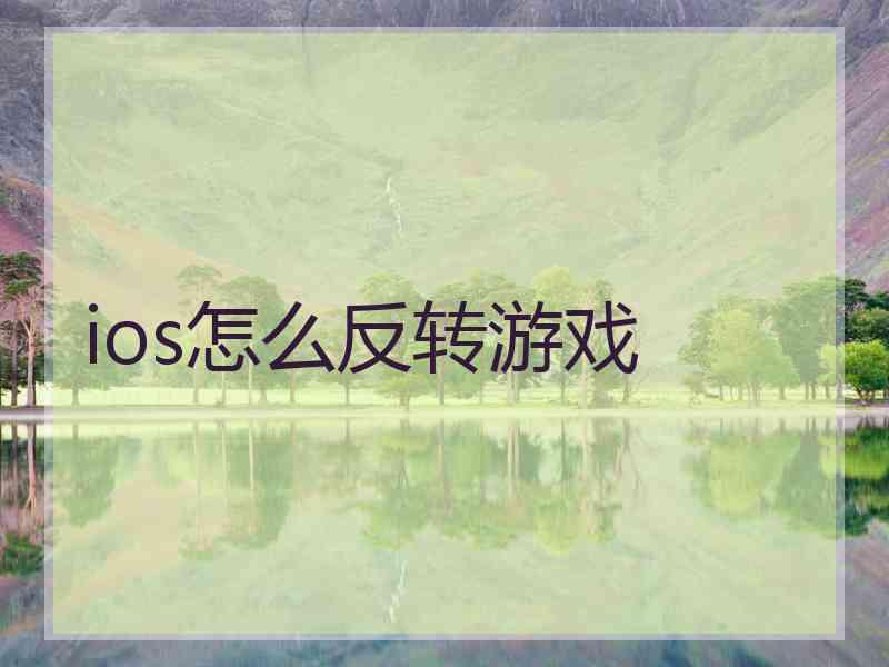 ios怎么反转游戏