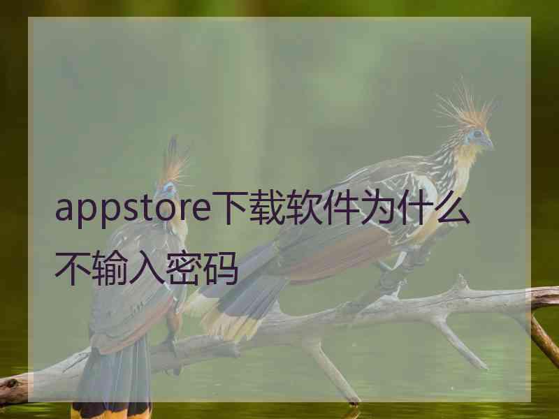 appstore下载软件为什么不输入密码