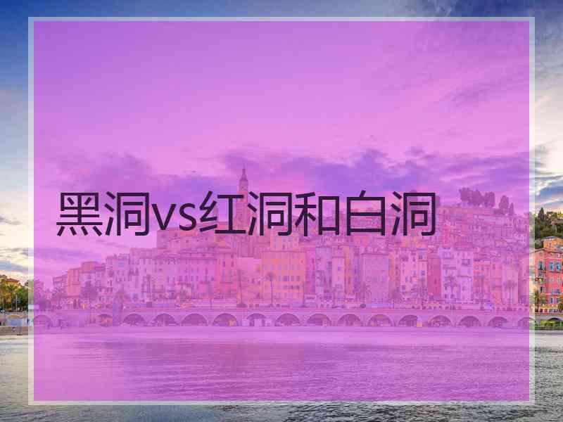 黑洞vs红洞和白洞