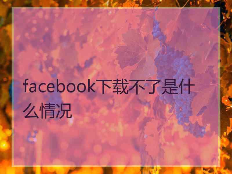 facebook下载不了是什么情况