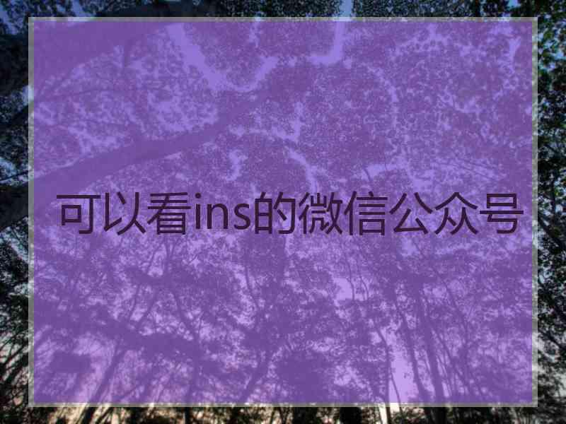 可以看ins的微信公众号