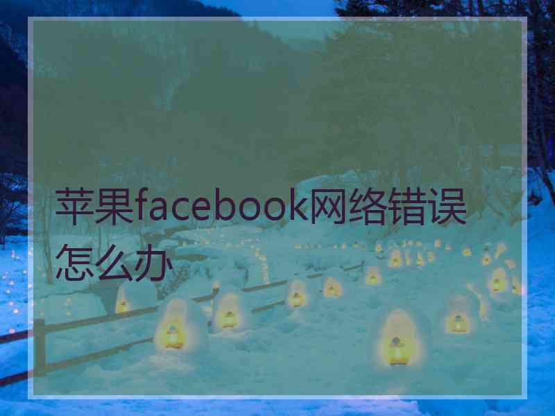 苹果facebook网络错误怎么办