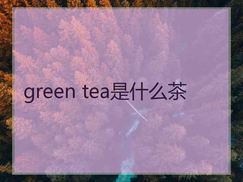 green tea是什么茶