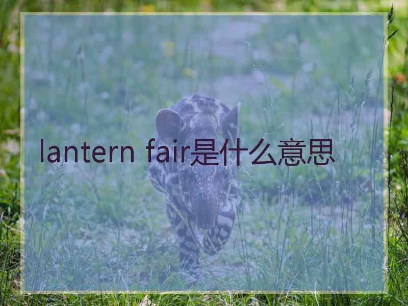 lantern fair是什么意思