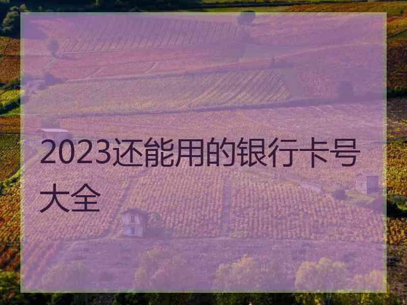 2023还能用的银行卡号大全