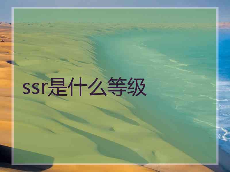 ssr是什么等级