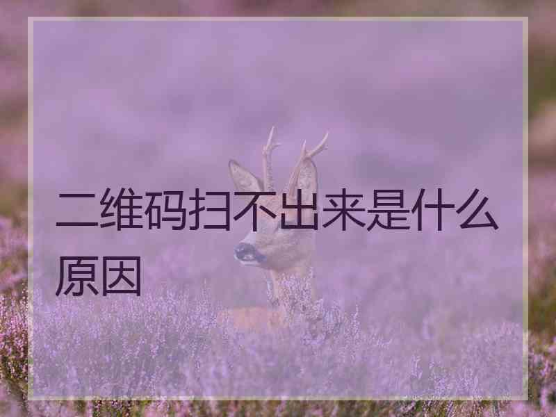 二维码扫不出来是什么原因