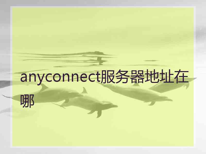 anyconnect服务器地址在哪