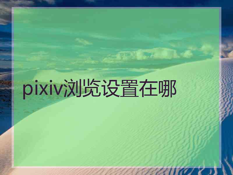 pixiv浏览设置在哪