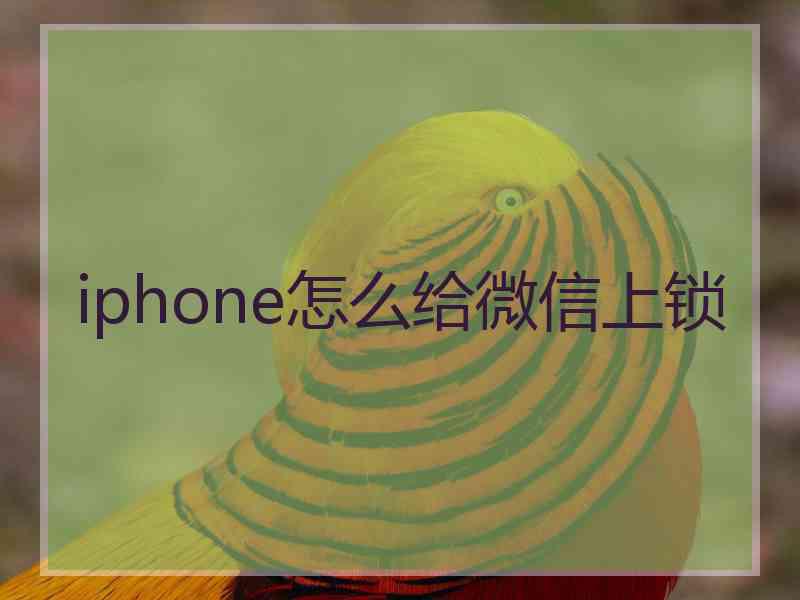 iphone怎么给微信上锁