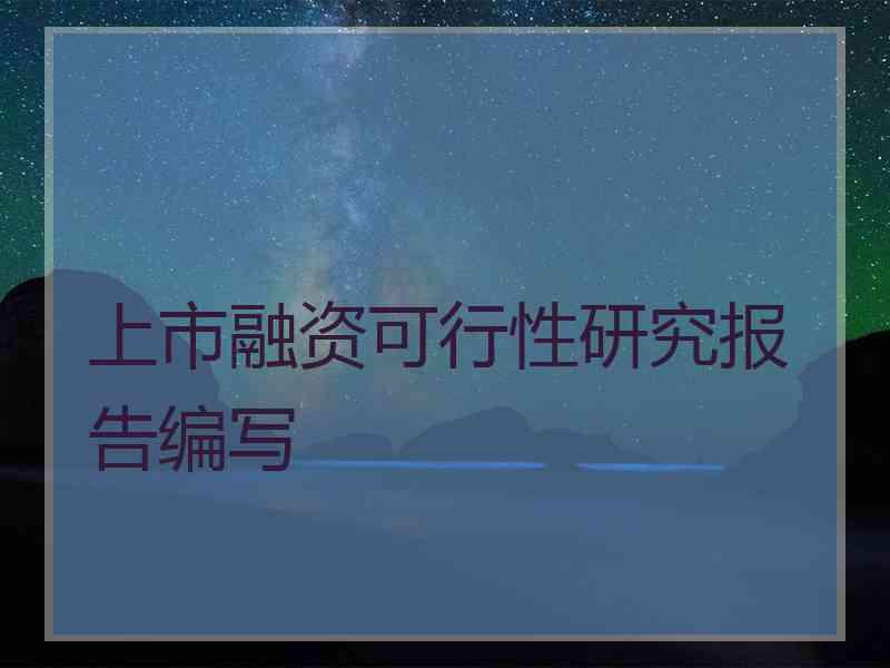 上市融资可行性研究报告编写