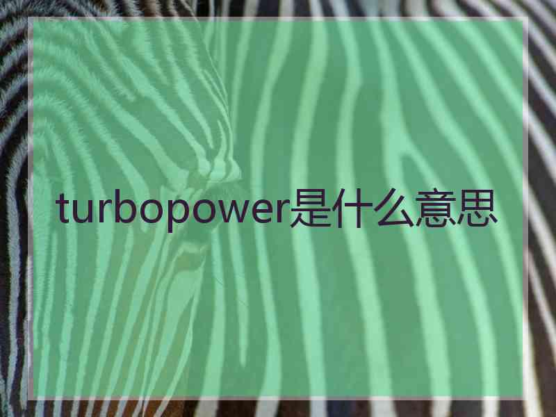 turbopower是什么意思