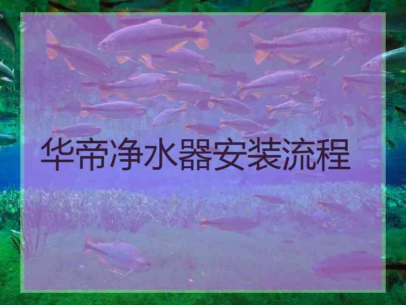 华帝净水器安装流程