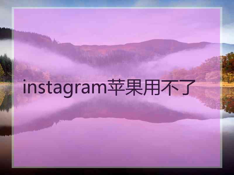 instagram苹果用不了