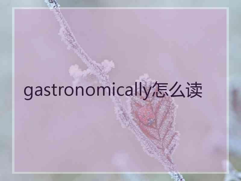 gastronomically怎么读