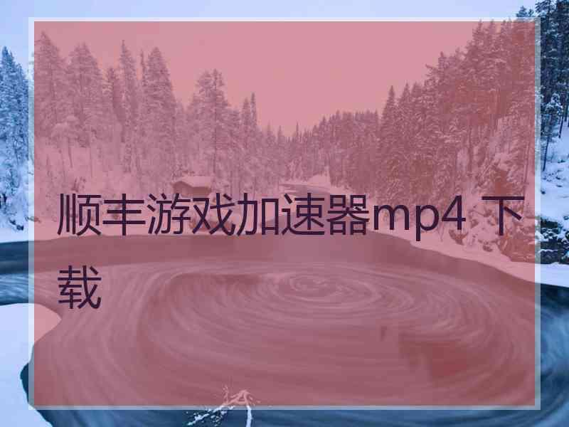 顺丰游戏加速器mp4 下载