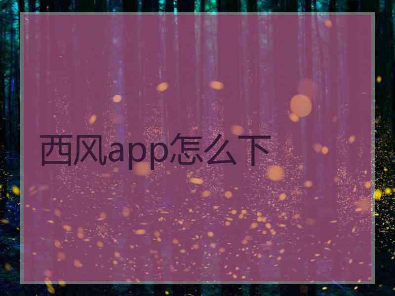 西风app怎么下