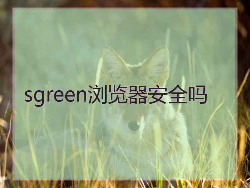 sgreen浏览器安全吗