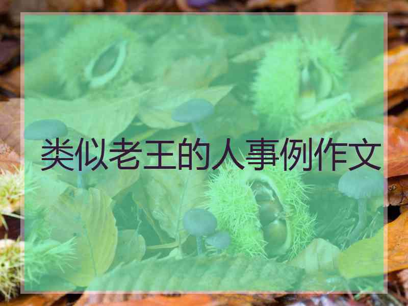 类似老王的人事例作文