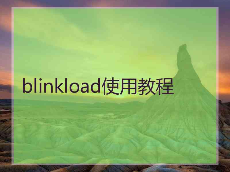 blinkload使用教程