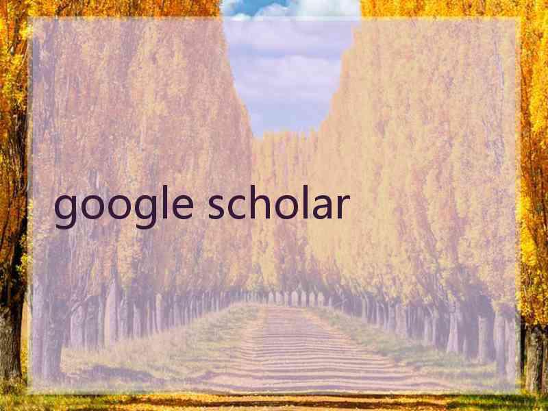 google scholar