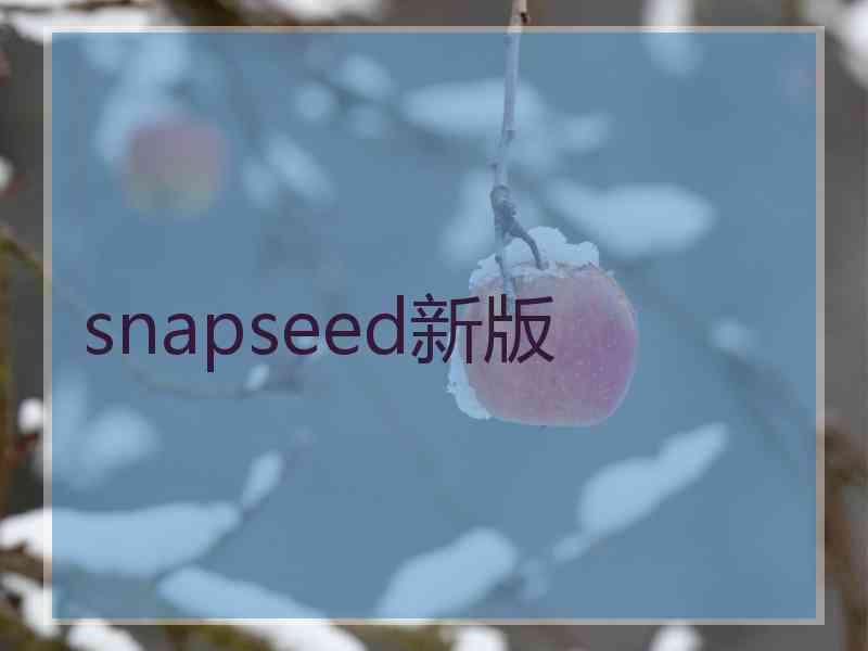 snapseed新版