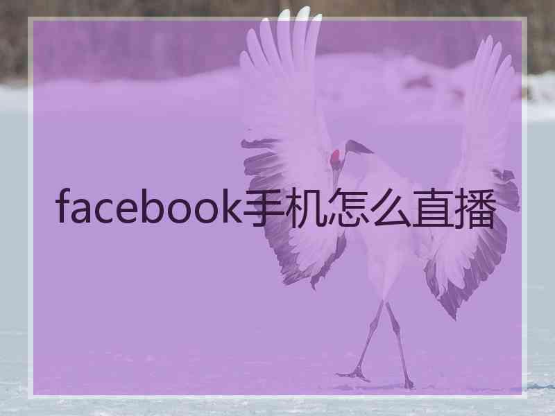 facebook手机怎么直播