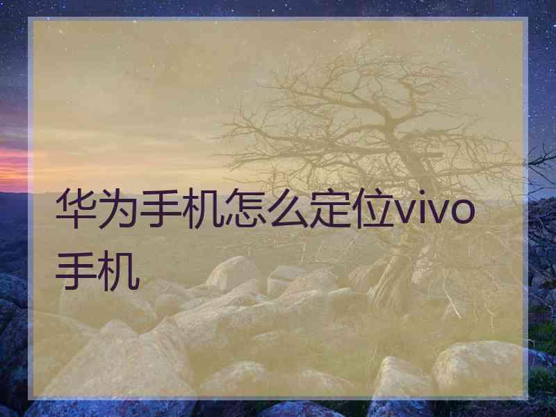 华为手机怎么定位vivo手机