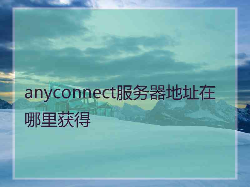 anyconnect服务器地址在哪里获得