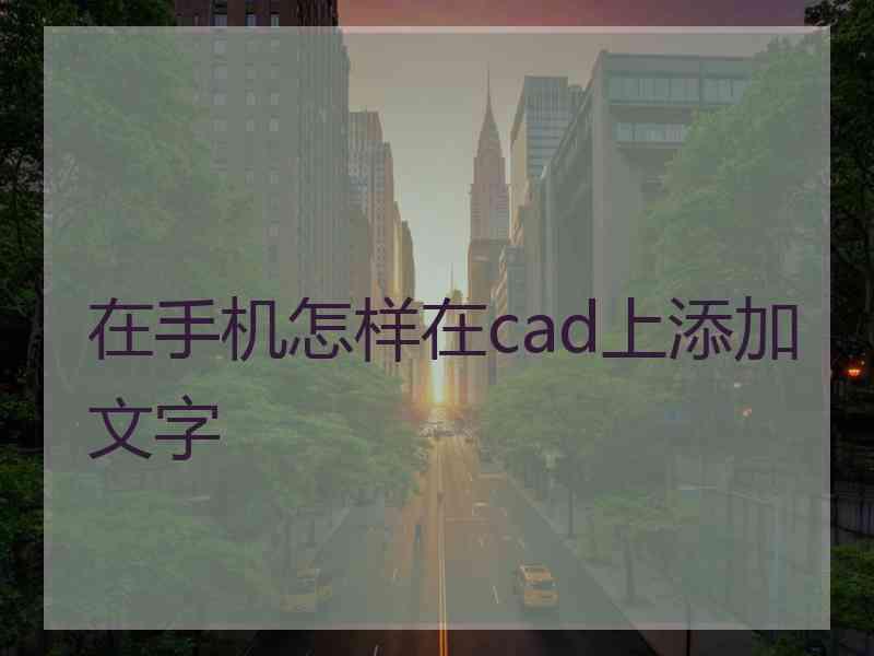 在手机怎样在cad上添加文字