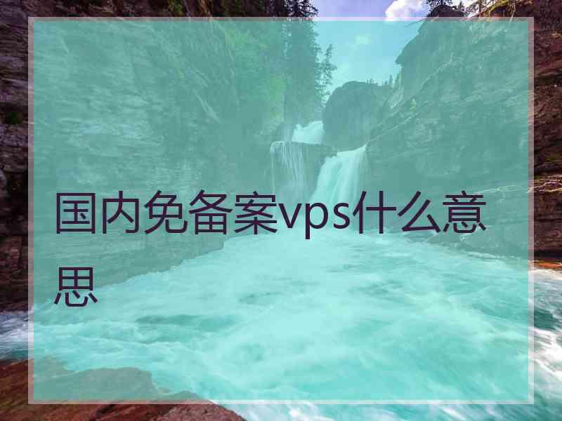 国内免备案vps什么意思